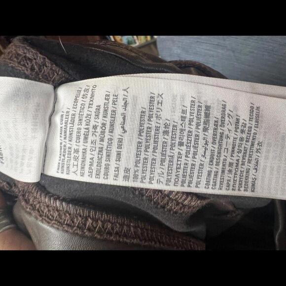 Abercrombie & Fitch Dark Brown Faux Leather Pants Leggings Size M NWOT - Picture 7 of 8